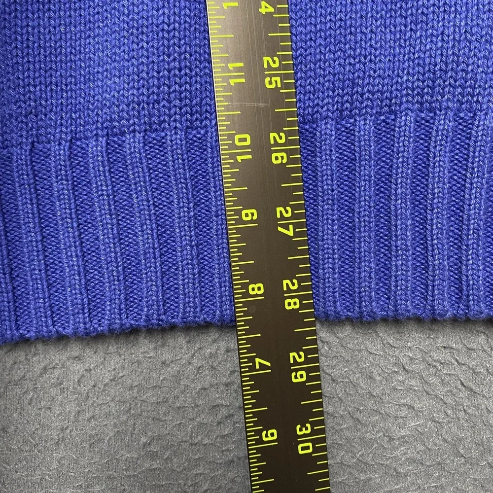 Chaps‎ Sweater Mens Large Blue Crew Neck Tight-Knit Cotton Pullover Classic Logo